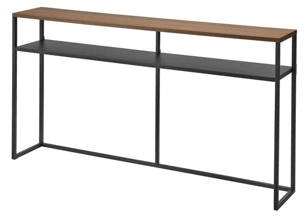 Konzolový stolík v čiernej a tmavo hnedej farbe v dekore jaseňa 20,5x126 cm Tower – YAMAZAKI