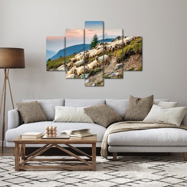 Obraz - Stádo oviec (150x105 cm)