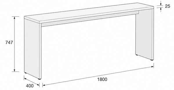 Prísed k stolu FRAME, 180x40 cm, orech