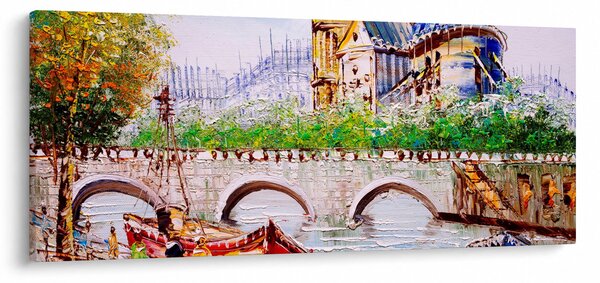 Obraz - Olejomaľba mesta (120x50 cm)