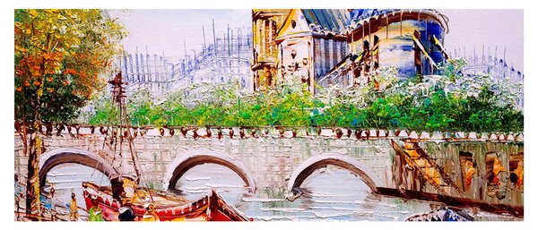 Obraz - Olejomaľba mesta (120x50 cm)