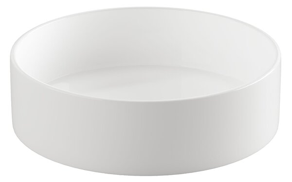 Invena Limnos, okrúhle umývadlo na dosku 36x36x13 cm, biela, INV-CE-59-001-W