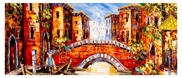 Obraz - Olejomaľba mesta III. (120x50 cm)
