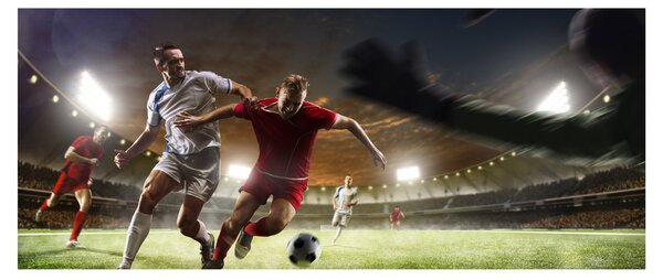 Obraz - Futbalisti v akcii (120x50 cm)