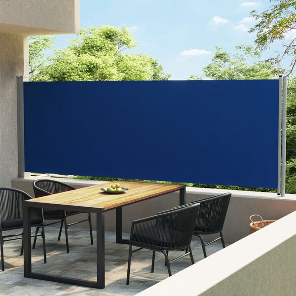 Zaťahovacia bočná markíza na terasu 600x160 cm, modrá