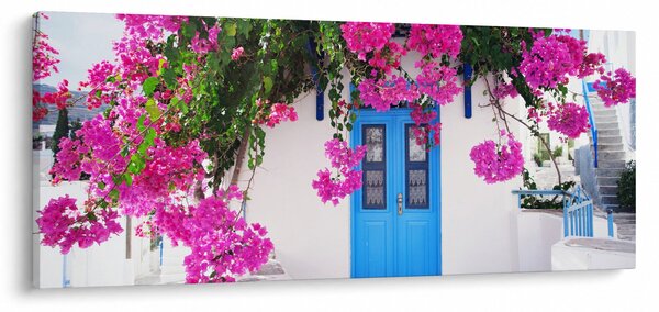 Obraz - Tradičný grécky dom (120x50 cm)