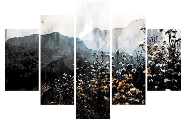Obraz - Ilustrácie divokých kvetov (150x105 cm)
