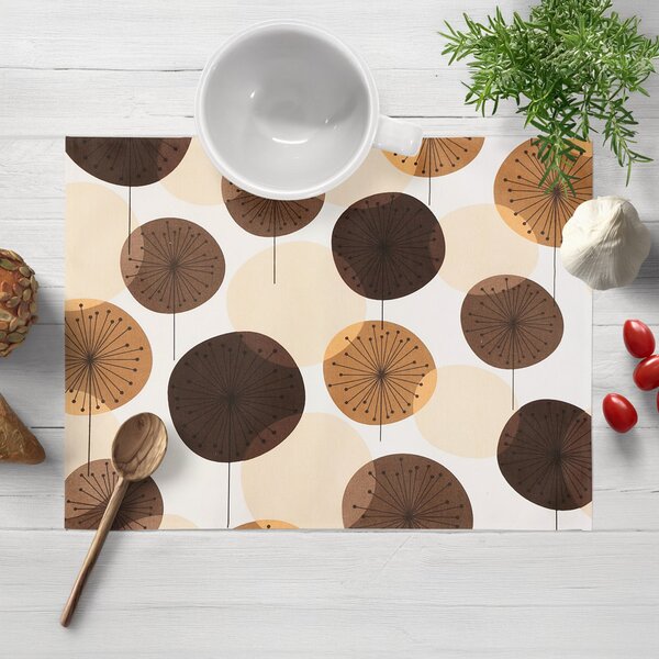 Biante Bavlnené prestieranie na stôl Sandra SA-488 Hnedo-béžové designové púpavy 30x40 cm