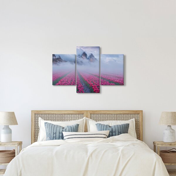 Obraz - Krajina s tulipánovými poľami (90x60 cm)