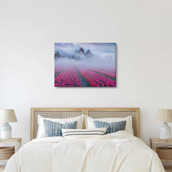 Obraz - Krajina s tulipánovými poľami (70x50 cm)