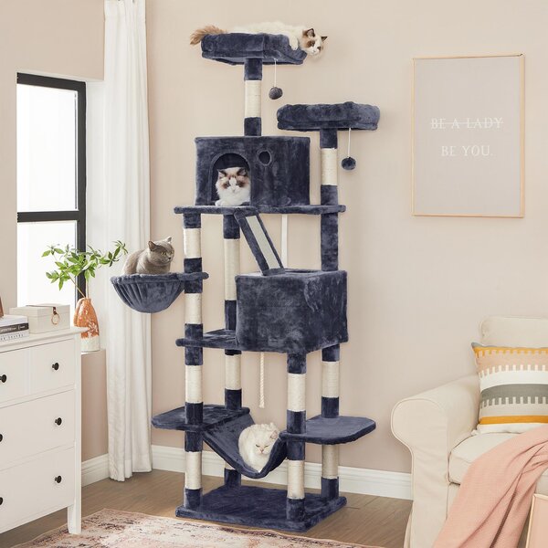 SONGMICS Mačacie škrabadlo Climbery 206 cm tmavo šedé