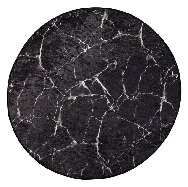 Conceptum Hypnose Okrúhly koberec Black Marble 140 cm čierny