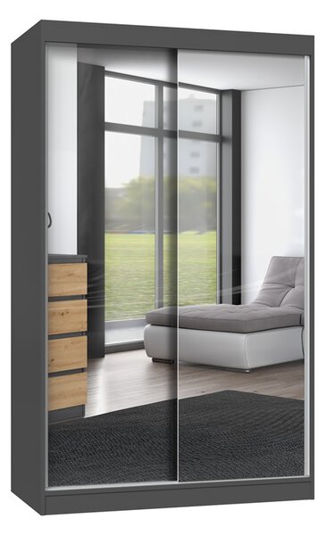 TP Living Šatníková skriňa s 2 zrkadlami IGA 120 cm antracit