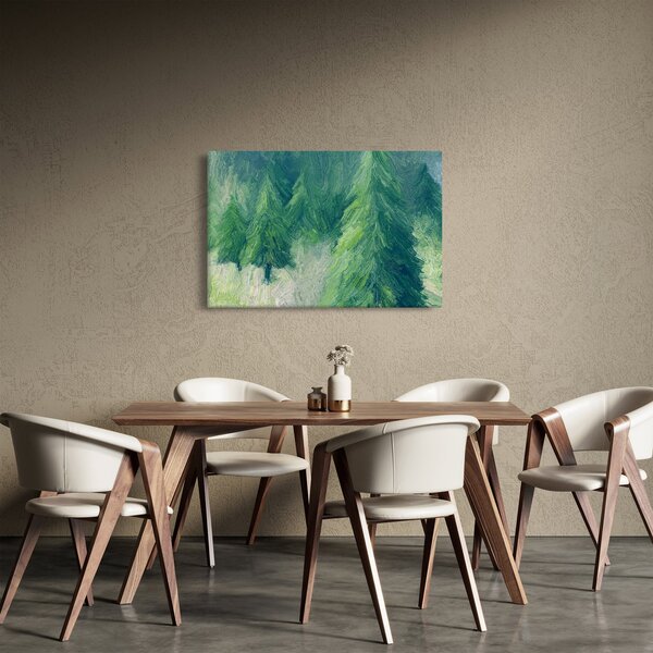 Obraz - Maľované ihličnany (90x60 cm)