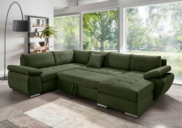 SEDACIA SÚPRAVA, textil, tmavozelená P & B - Sedačky, Online Only
