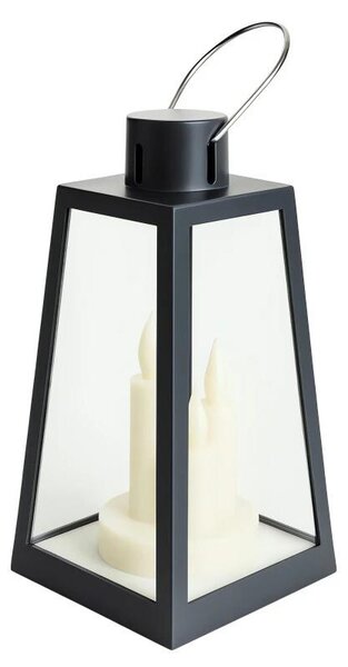 ECa LAMP55 Dekoratívny LED lampáš so sviečkami 22 cm, čierny