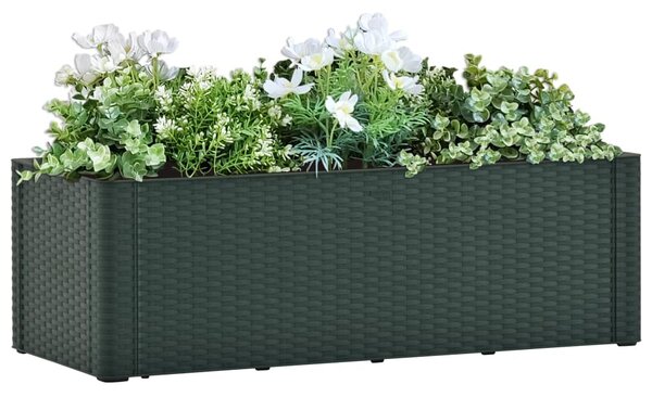 Samozavlažovací vyvýšený záhradný záhon zelený 100x43x33 cm