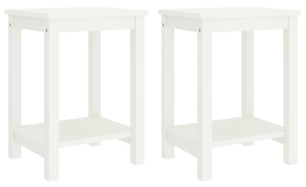 Nočné stolíky 2 ks biele 35x30x47 cm borovicový masív