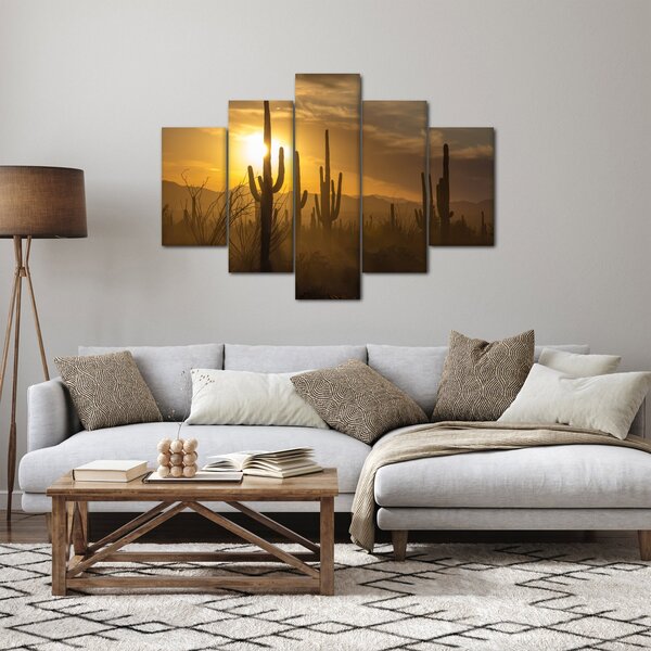 Obraz - Kaktusy Saguaro (150x105 cm)