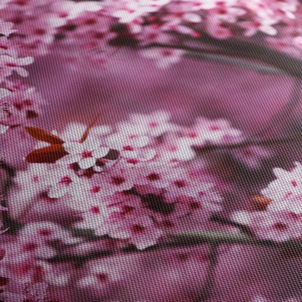 Obraz - Ružová sakura (s hodinami) (90x30 cm)