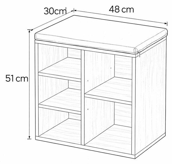 Skriňa na topánky SPOT 5, prírodná
