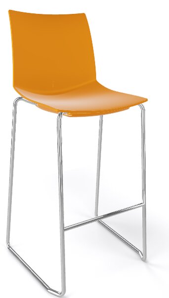 GABER - Barová stolička KANVAS ST 76 - vysoká, horčicová/chróm