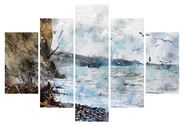 Obraz - Útes, akvarel (150x105 cm)