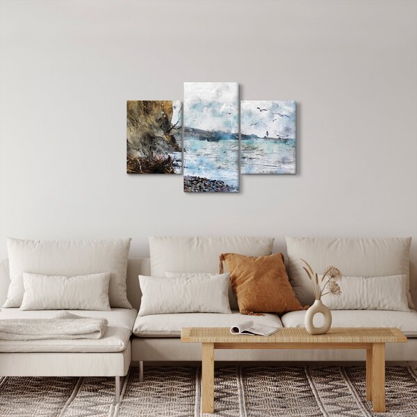 Obraz - Útes, akvarel (90x60 cm)