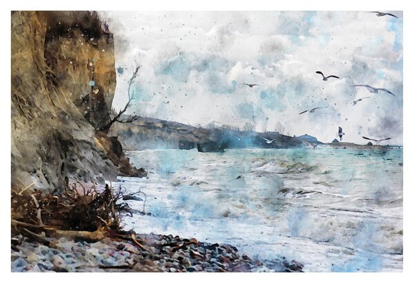 Obraz - Útes, akvarel (90x60 cm)