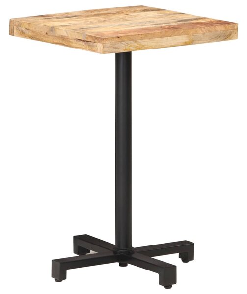 Bistro stolík štvorcový 50x50x75 cm surové mangovníkové drevo