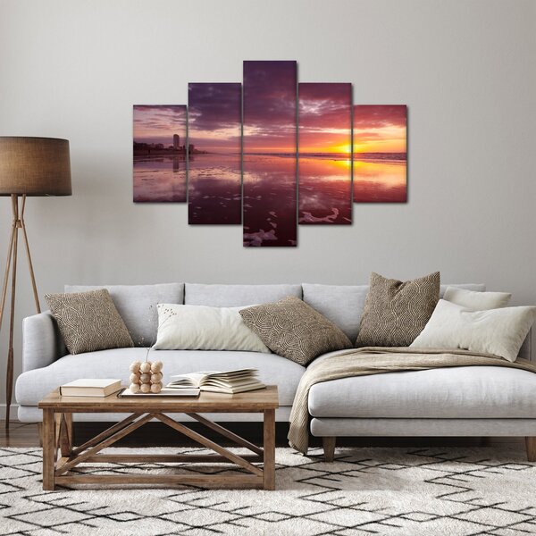 Obraz - Pláž pri západe slnka (150x105 cm)