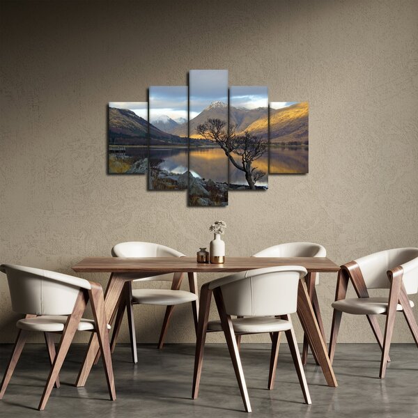 Obraz - Hory pri jazere (150x105 cm)