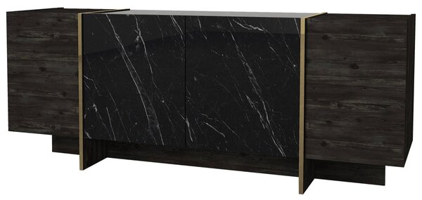 Hanah Home Komoda Veyron 180 cm černý mramor
