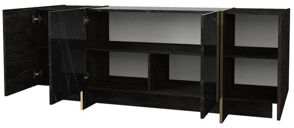 Hanah Home Komoda Veyron 180 cm černý mramor