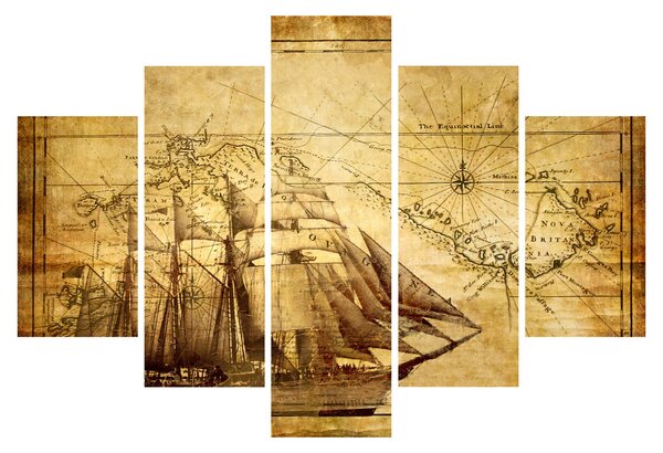 Obraz - Stará mapa (150x105 cm)