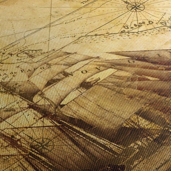 Obraz - Stará mapa (120x50 cm)