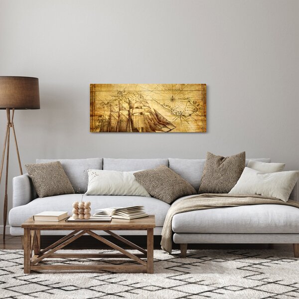 Obraz - Stará mapa (120x50 cm)