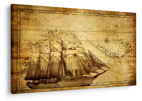 Obraz - Stará mapa (90x60 cm)