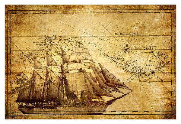 Obraz - Stará mapa (90x60 cm)