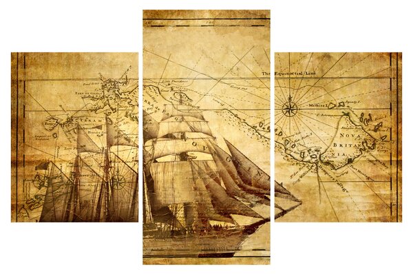 Obraz - Stará mapa (90x60 cm)