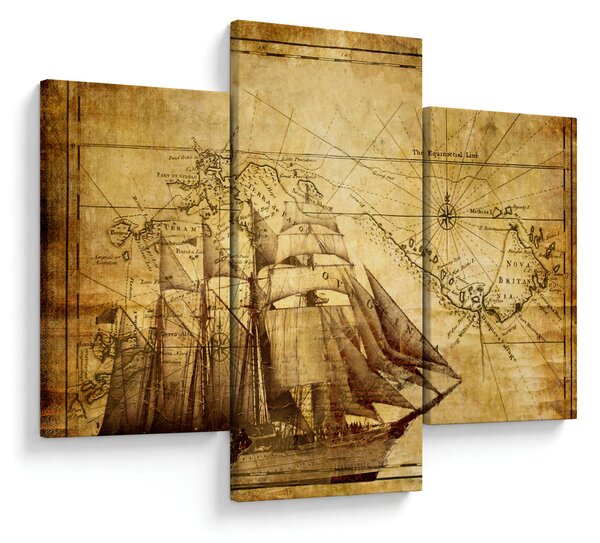 Obraz - Stará mapa (90x60 cm)