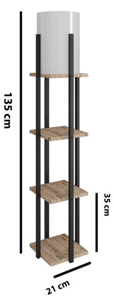 Opviq Stojacia lampa Nora 135 cm čierna