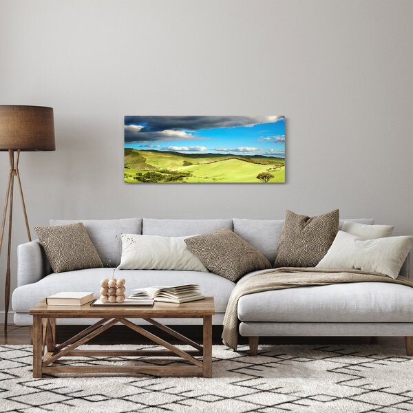 Obraz - Zelená krajina s pahorkami (120x50 cm)