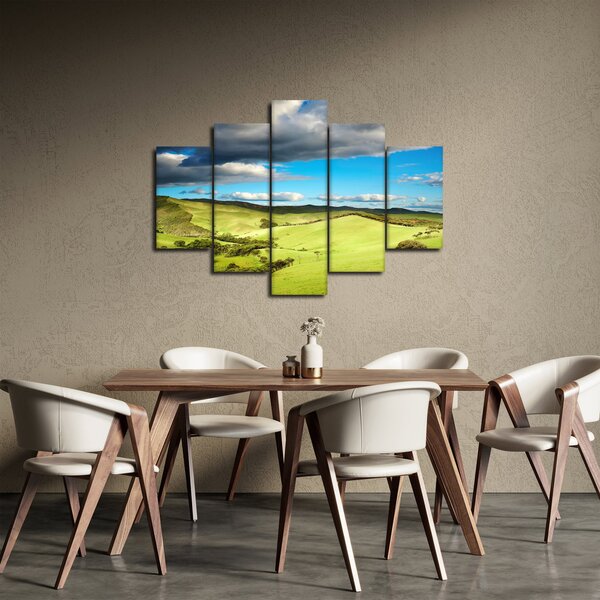 Obraz - Zelená krajina s pahorkami (150x105 cm)
