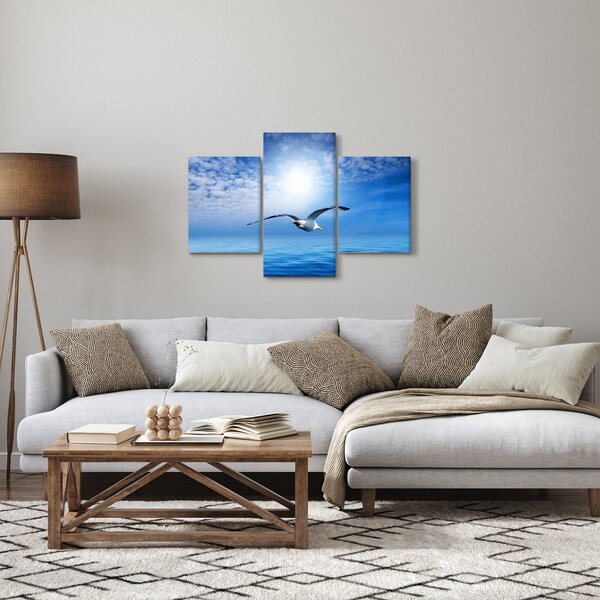 Obraz - Čajka nad morom (90x60 cm)