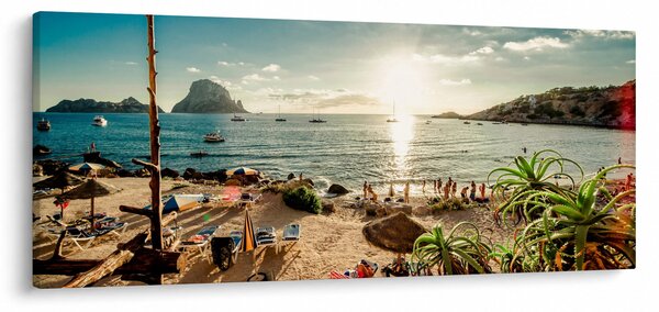 Obraz - Pláž s ľuďmi (120x50 cm)