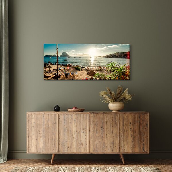 Obraz - Pláž s ľuďmi (120x50 cm)