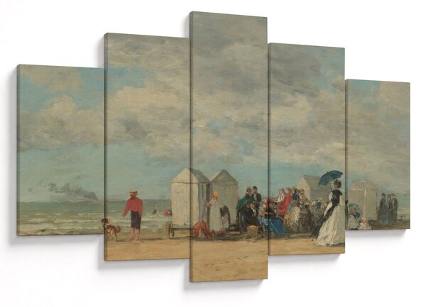 Obraz - Eugène Boudin, Beach Scene , reprodukcia (150x105 cm)