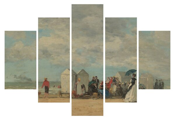 Obraz - Eugène Boudin, Beach Scene , reprodukcia (150x105 cm)