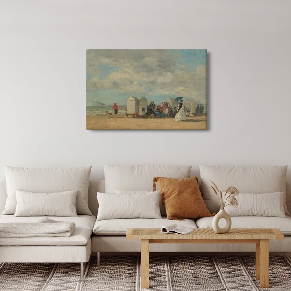Obraz - Eugène Boudin, Beach Scene , reprodukcia (90x60 cm)